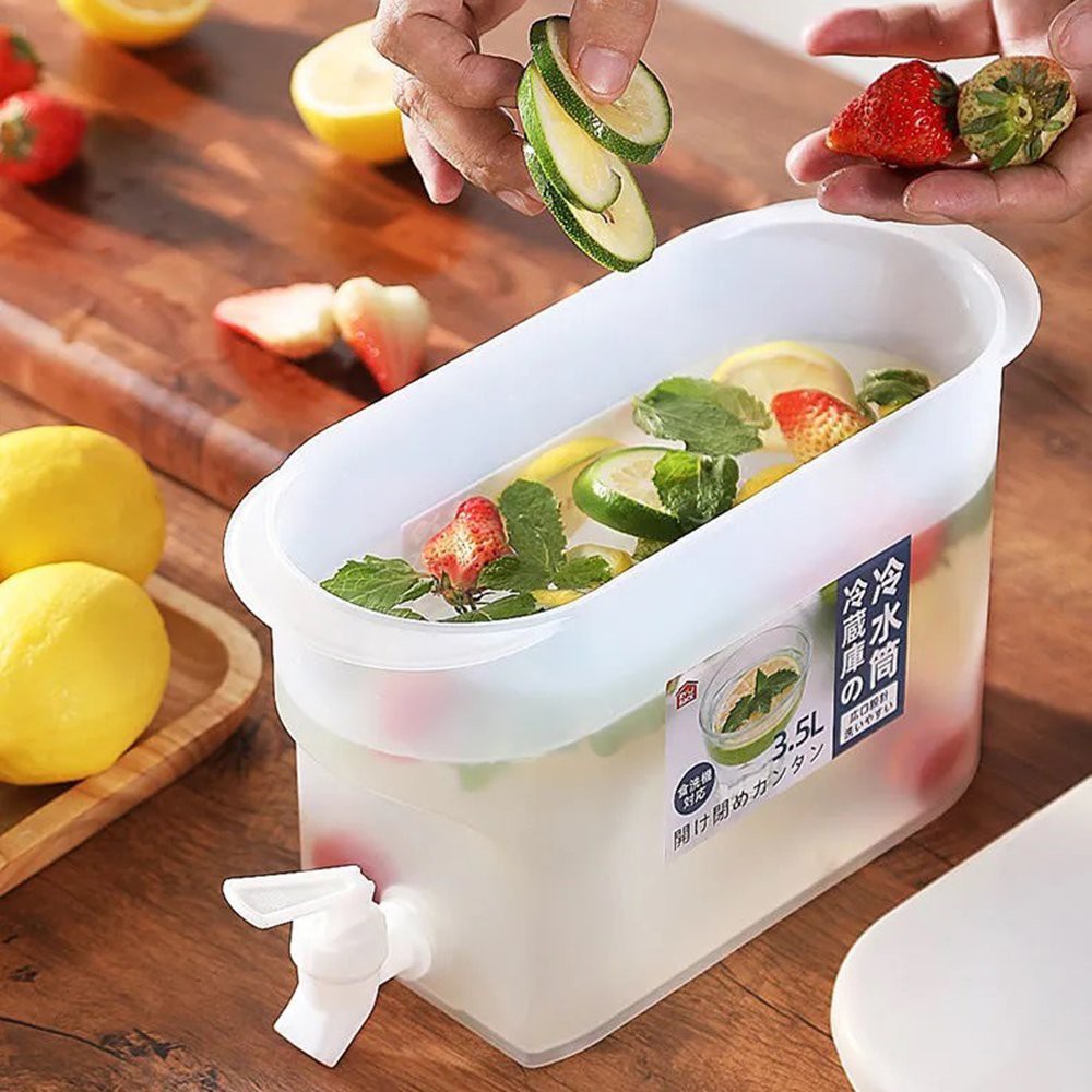 Bình Nước Có Vòi Để Tủ Lạnh Mẫu 3.5L Đựng Đồ Uống Làm Từ Nhựa PP Cao Cấp An Toàn Cho Sức Khỏe Không Gây Mùi Angola