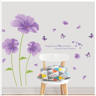 Decal trang trí tường Hoa Tím lớn