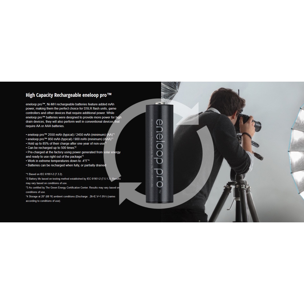 Pin sạc AA Panasonic Eneloop pro 2550 mAh chính hãng