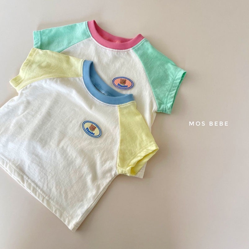 [Babycat] Hàng Có Sẵn Set Áo Thun Cotton Ngắn Tay + Quần Short Màu Sắc Tương Phản Phong Cách Hàn Quốc Nhật Bản Mùa Hè Cho Nam Và Nữ