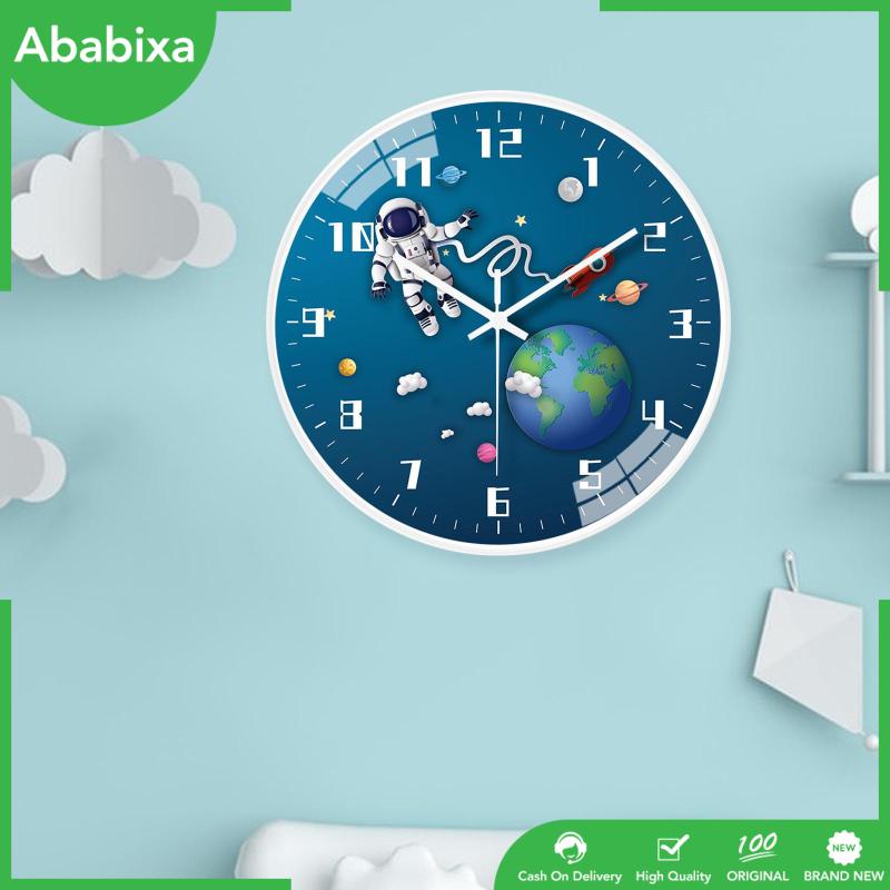 Đồng Hồ Treo Tường Không Gây Tiếng Ồn Hình Phi Hành Gia Trang Trí Phòng Tắm / Phòng Trẻ Em