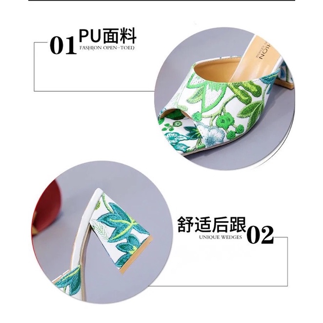 Dép nữ cao cấp, hoạ tiết hoa lá trẻ trung, kiểu dáng phong cách NV0760