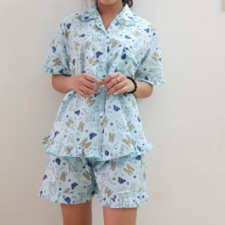 Bộ PIJAMA đùi kate Thái.