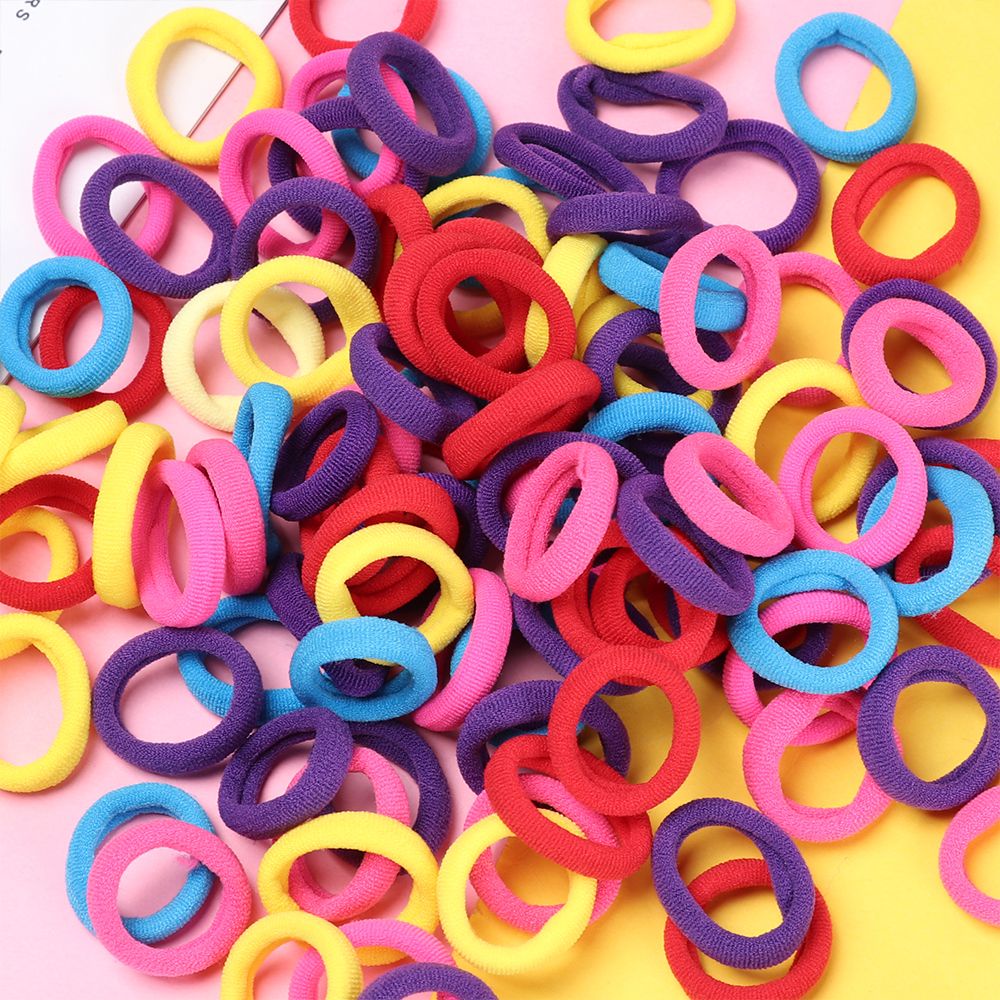 Hộp 20 Dây Thun Buộc Tóc Bằng Nylon Mềm Co Giãn Nhiều Màu Dành Cho Trẻ Em Và Người Lớn