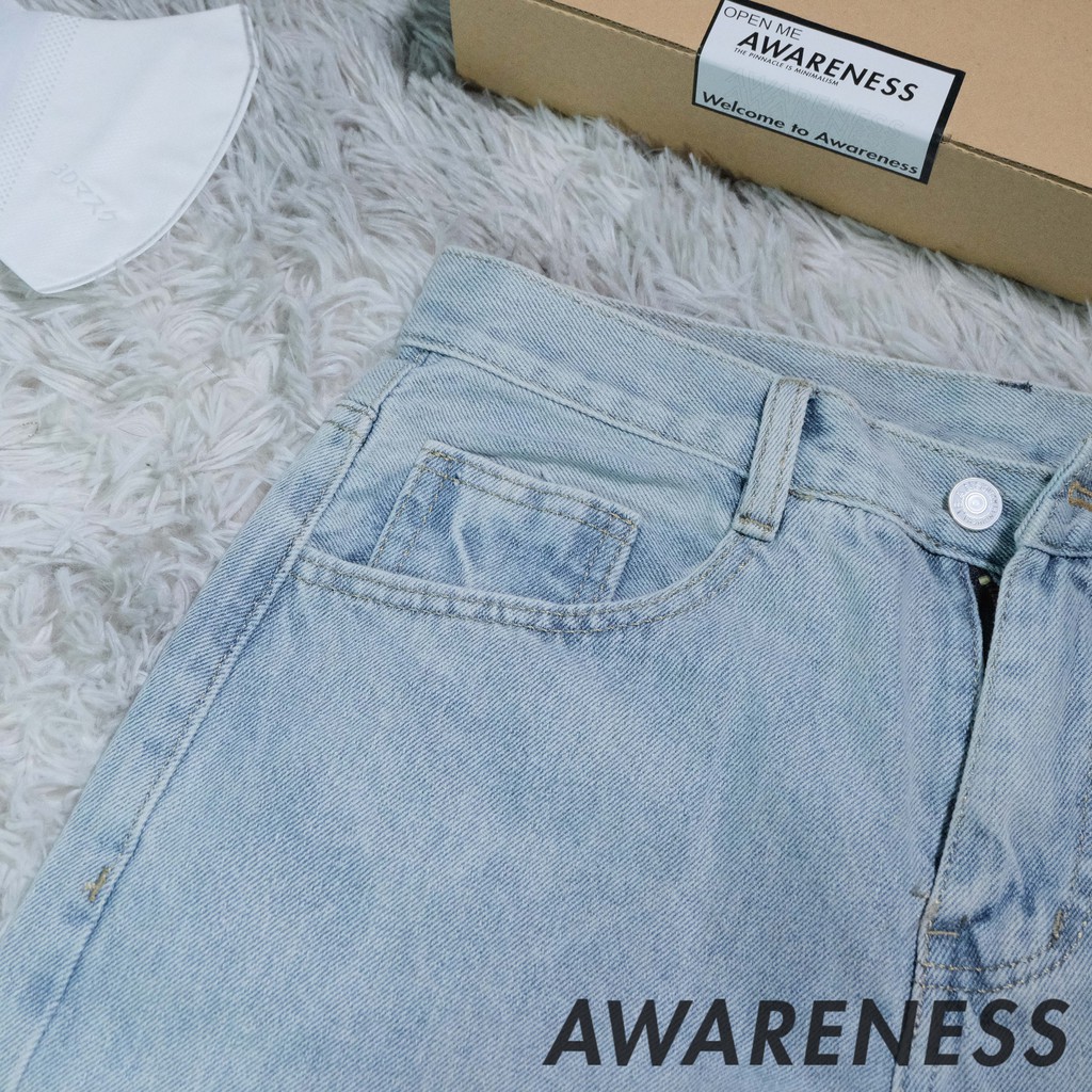 Quần Jean Xanh Baggy Nam Hàn Quốc - Phong cách dễ phối đồ - Quần Jean ống rộng - awareness | BigBuy360 - bigbuy360.vn