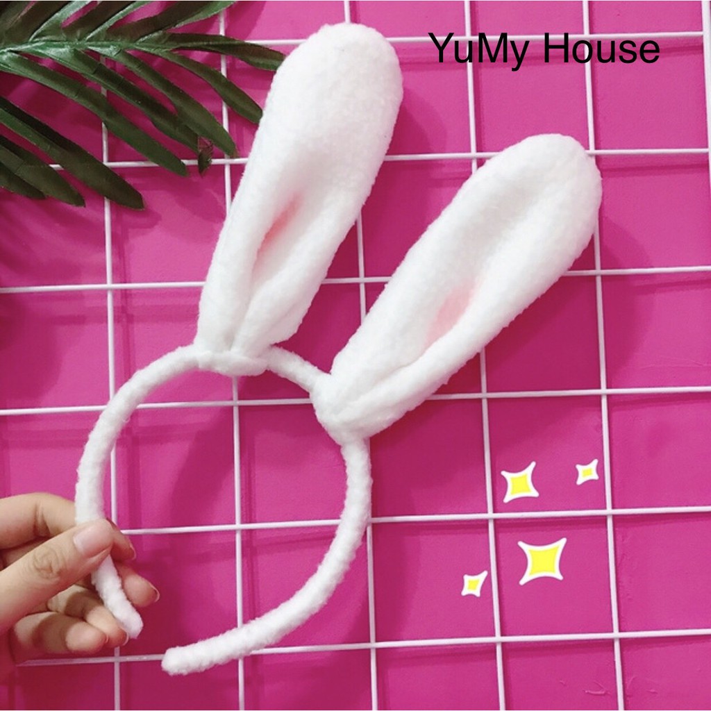 Cài Tóc, Băng Đô Tai Thỏ Trắng Dễ Thương, Phong Cách Hàn Quốc