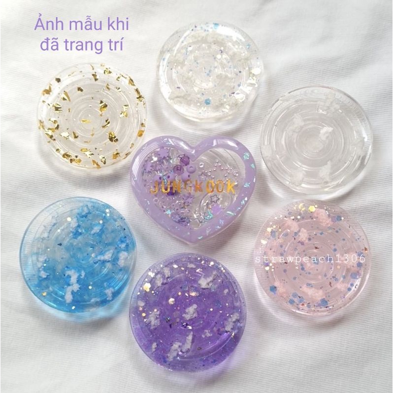 Giá đỡ điện thoại / griptok / phôi popsocket TRONG SUỐT, pop trong suốt chống điện thoại - strawpeach1306 | BigBuy360 - bigbuy360.vn