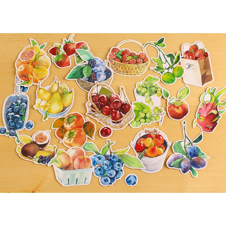 Handbook sticker Small fresh transparent sticker Handbook Creative diary handbook sticker The fruit of summer