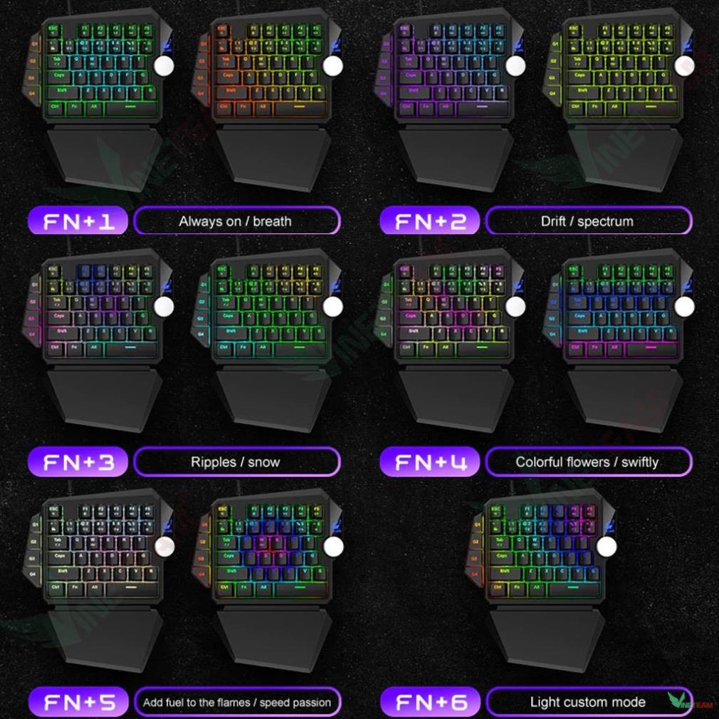 Bàn Phím Cơ ZIYOULANG K5 39 Phím Hỗ Trợ MACRO Blue Switch RGB Chơi Game Pubg Mobile, Rules, Free Fire -dc4691