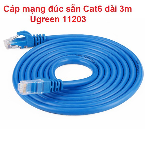 Cáp mạng đúc sẵn Cat6 3m Ugreen 11203