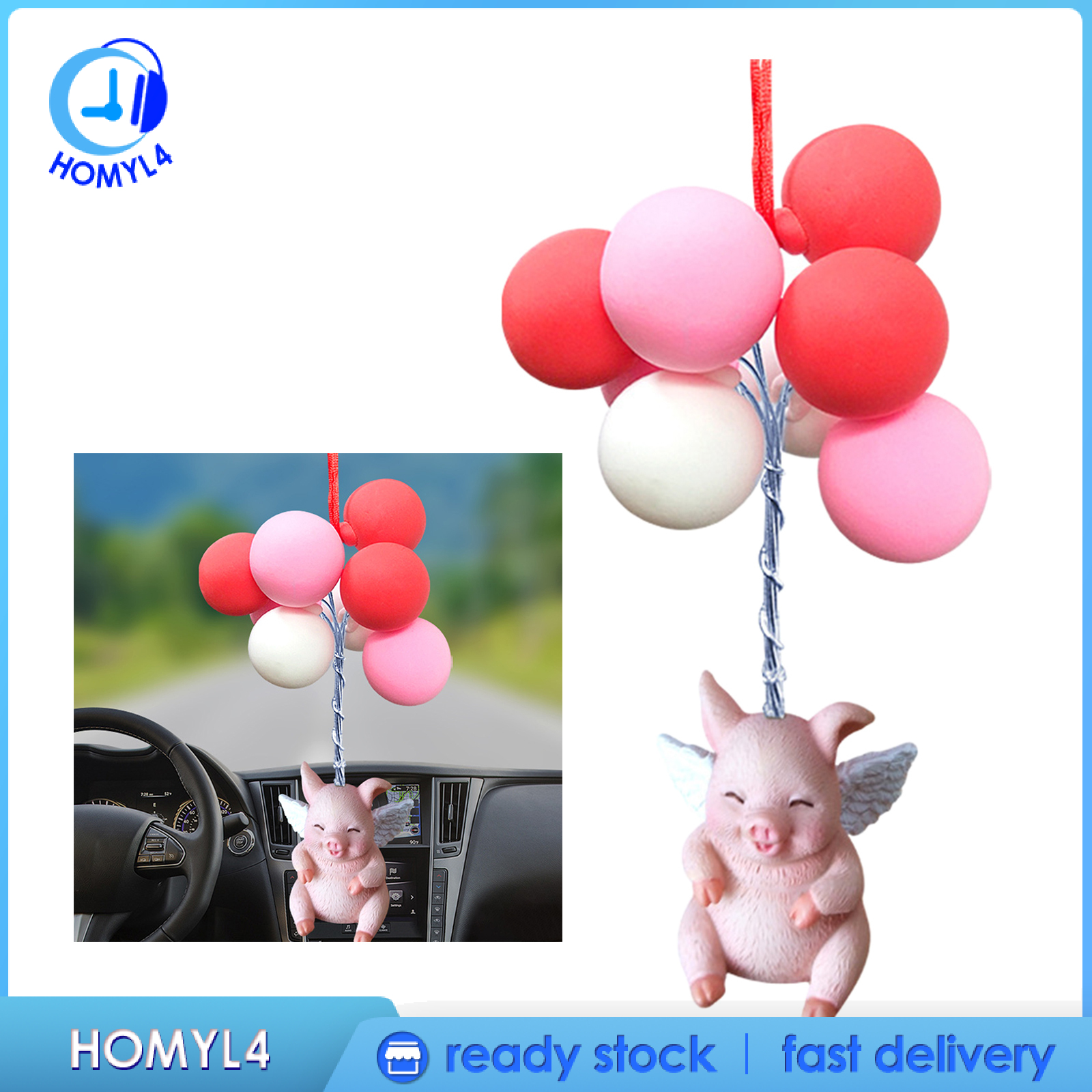 [CAMILA]Colorful Car Rear Mirror Small Animals Balloon CartoonGifts Windows Pendant Hanging Decor Ornament for Man