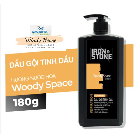 Dầu gội đầu tinh dầu IRON&STONE Inspiration hương Woody Space dành cho nam dung tích 180ml