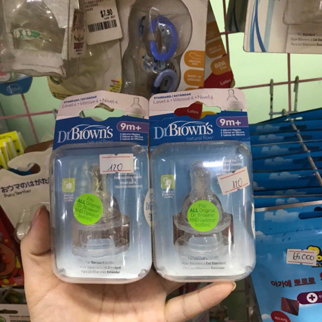 Set 2 núm cổ hẹp Dr Brown 9m Mỹ