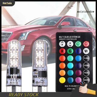 Set 2 Đèn Led T10 5050-6smd Rgb Gắn Biển Số Xe Ô Tô