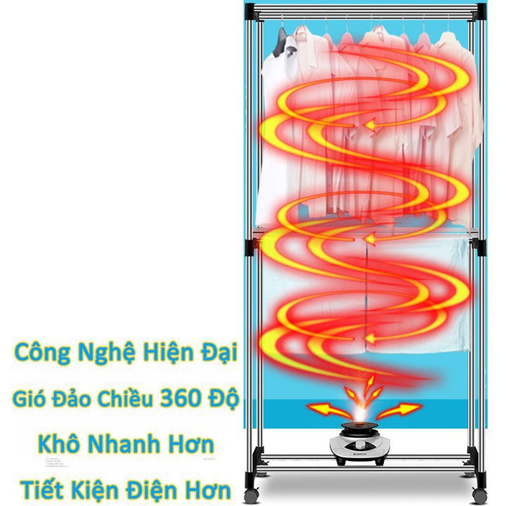 Tủ sấy quần áo 2 tầng Nova888 công nghệ điều khiển từ xa hiện đại