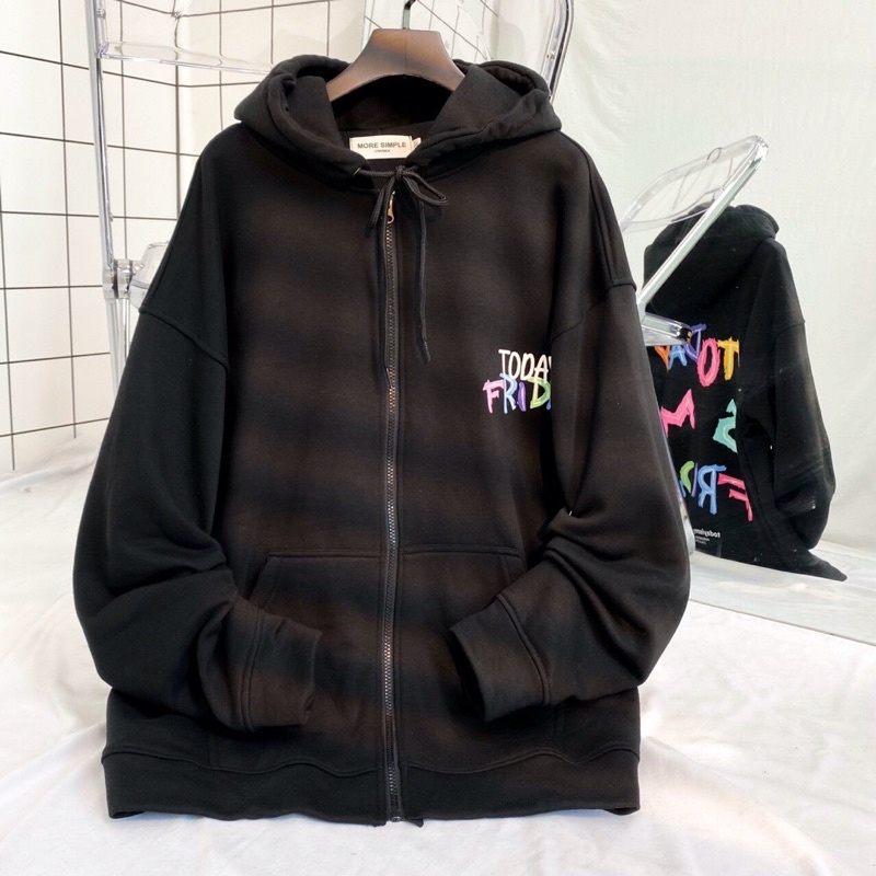 Áo Khoác Hoodie Zip TODAY Form Rộng Oversize Unisex Vải Nỉ - Yowol SG