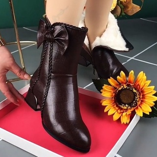 Giày bốt cao cổ lót lông hàng Quảng Châu có sẵn size 35-37-38