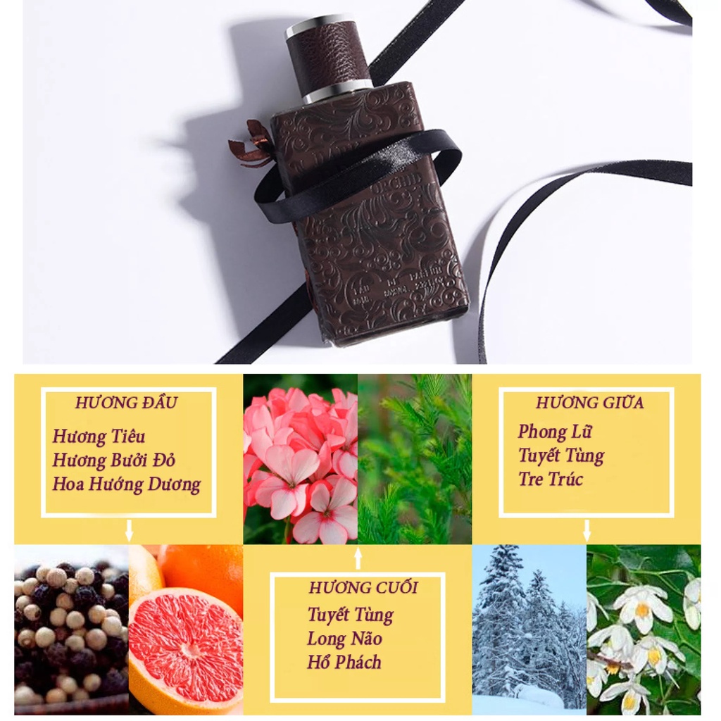 Nước Hoa Nam Thơm Lâu Nam Tính Dark Brown Lưu Hương 8 Giờ, Mang Hương Thơm Tinh Tế Từ Thiên Nhiên, Làm Say Đắm Lòng Ngườ
