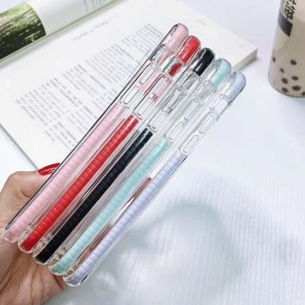 Ốp điện thoại nhựa TPU mềm trong suốt viền màu chống trầy thời trang cho Iphone X XR XS max 6 6S 6P 7 8 Plus