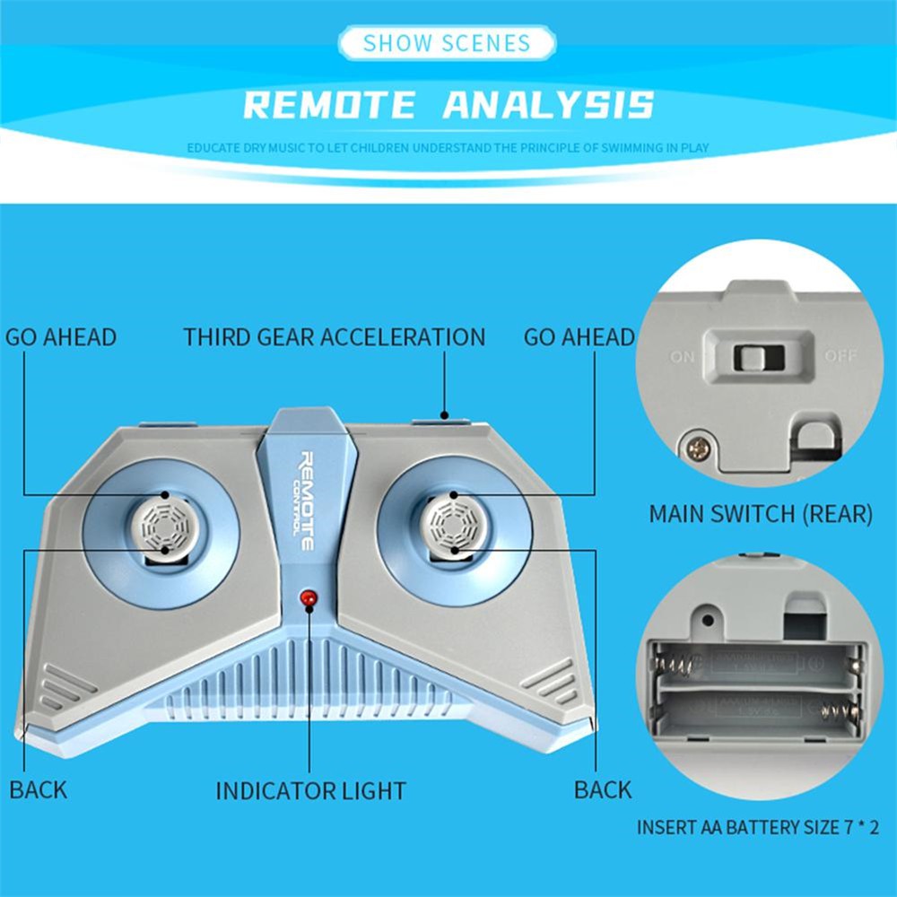 Cá Mập Đồ Chơi Điều Khiển Từ Xa 2.4g Sống Động Dành Cho Bé