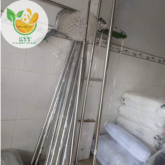 Sào inox 4m và Vợt Giúp Phơi Đồ, Treo Lồng Chim, Hái Trái Trên Cao,..