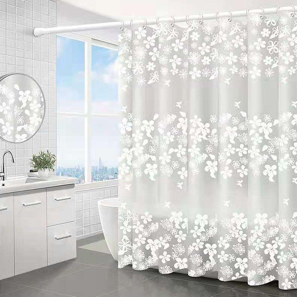 Rèm Che Bồn Tắm PEVA Dày In Họa Tiết Hoa Lá Hiệu Ket1