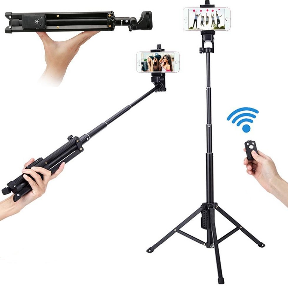 Gậy Tripod 3 Chân Đa Năng 1688 Có Remote Bluetooth - Gậy Chụp Hình Kiêm Chân Đế Kẹp Điện Thoại, Máy ẢnhGậy chụp hình | BigBuy360 - bigbuy360.vn