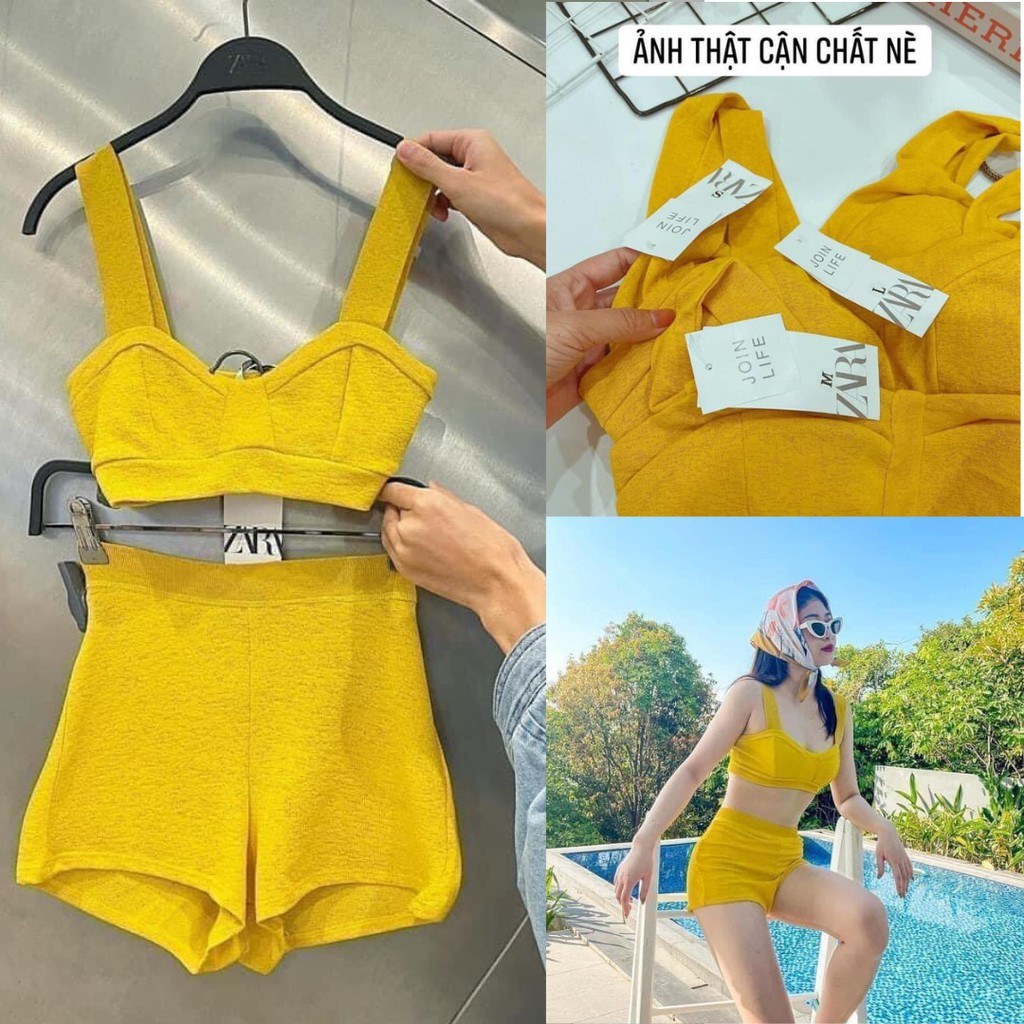 [ẢNH THẬT] SET BIKINI VÀNG CHANH ZARA AUTH TUỒN | BigBuy360 - bigbuy360.vn