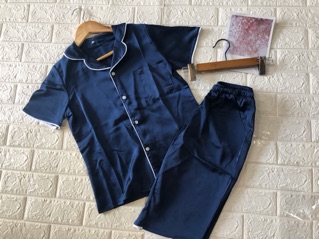 bộ nữ pijama lửng lụa chạy viền