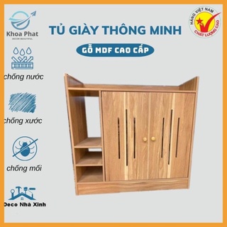 Tủ giày khoa phát, kệ giày gỗ có ngăn tủ cao cấp chất liệu MDF chống nước 80x30x78cm KHOA PHÁT CS4
