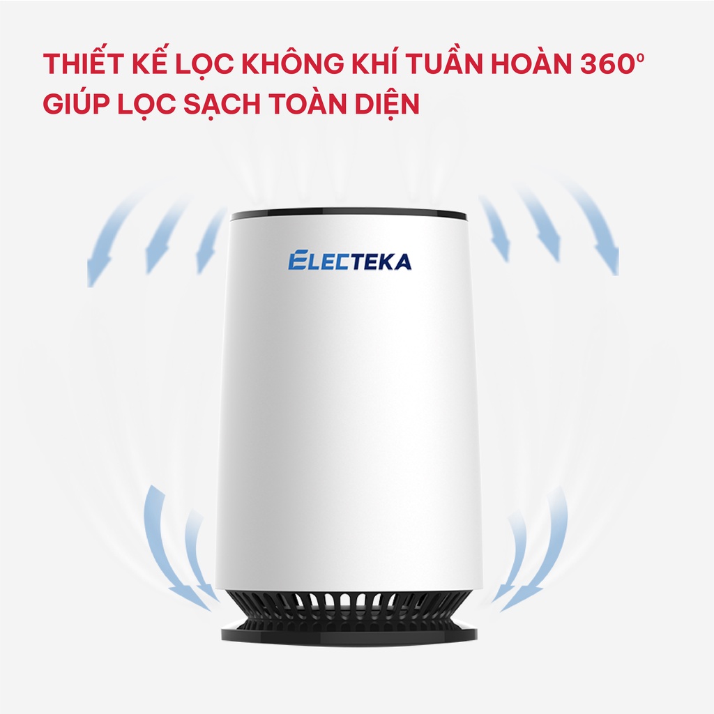 Máy lọc không khí để bàn Electeka E12 - Thương hiệu Đan Mạch - Phù hợp diện tích 8-15m2