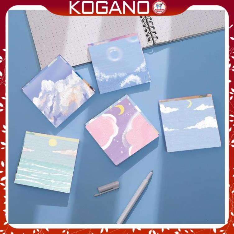 Giấy ghi chú KOGANO giấy note ghi nhớ 90 tờ họa tiết phong cảnh dễ thương SSN-001344