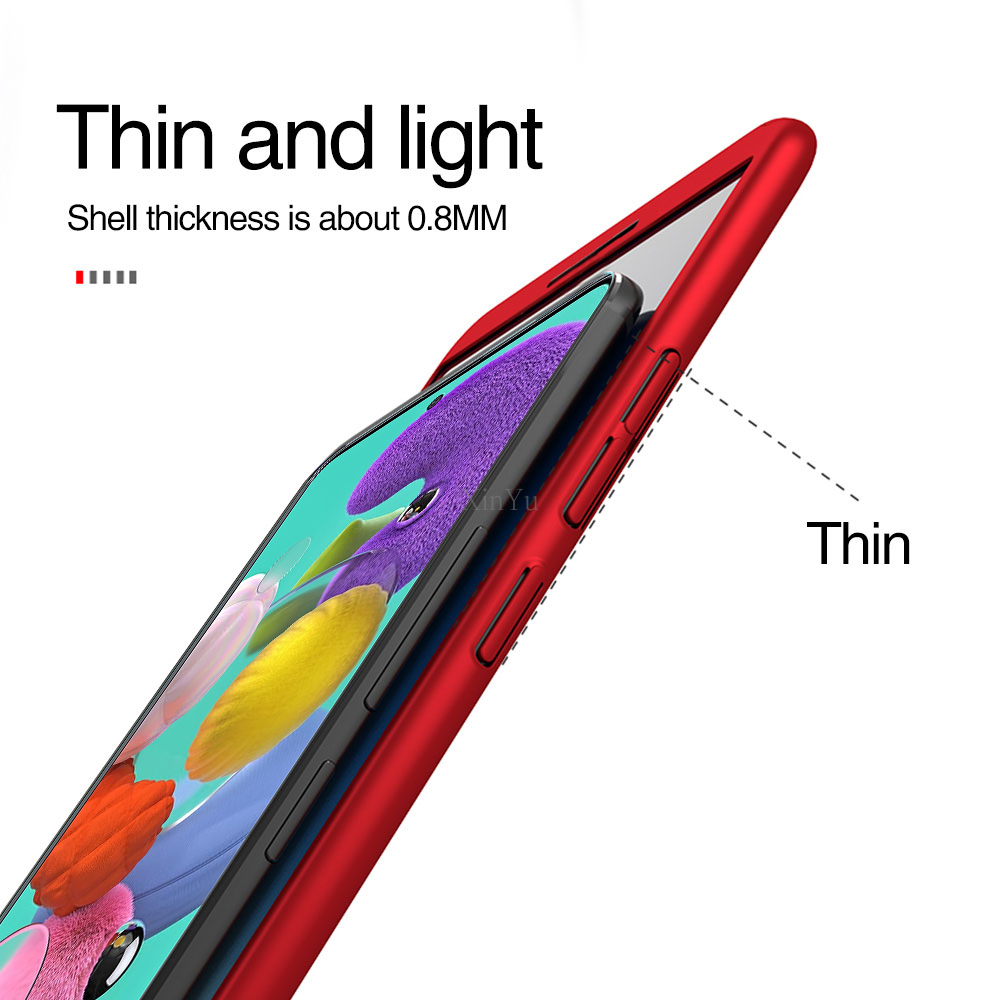 Ốp điện thoại cứng mặt kính cường lực bảo vệ 360° cho Xiaomi Redmi 6 6A 6Pro 7A 7 8A 8 GO S2 5 Plus 5A 5Plus Mi A2 Lite