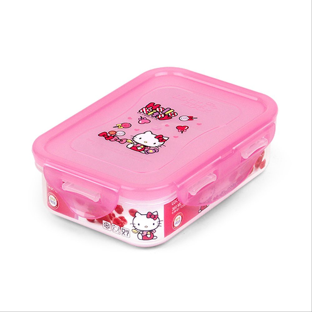 Hộp Nhựa Hình Chữ Nhật Có Ngăn Lock&amp;Lock Hello Kitty LKT821C (360ml)