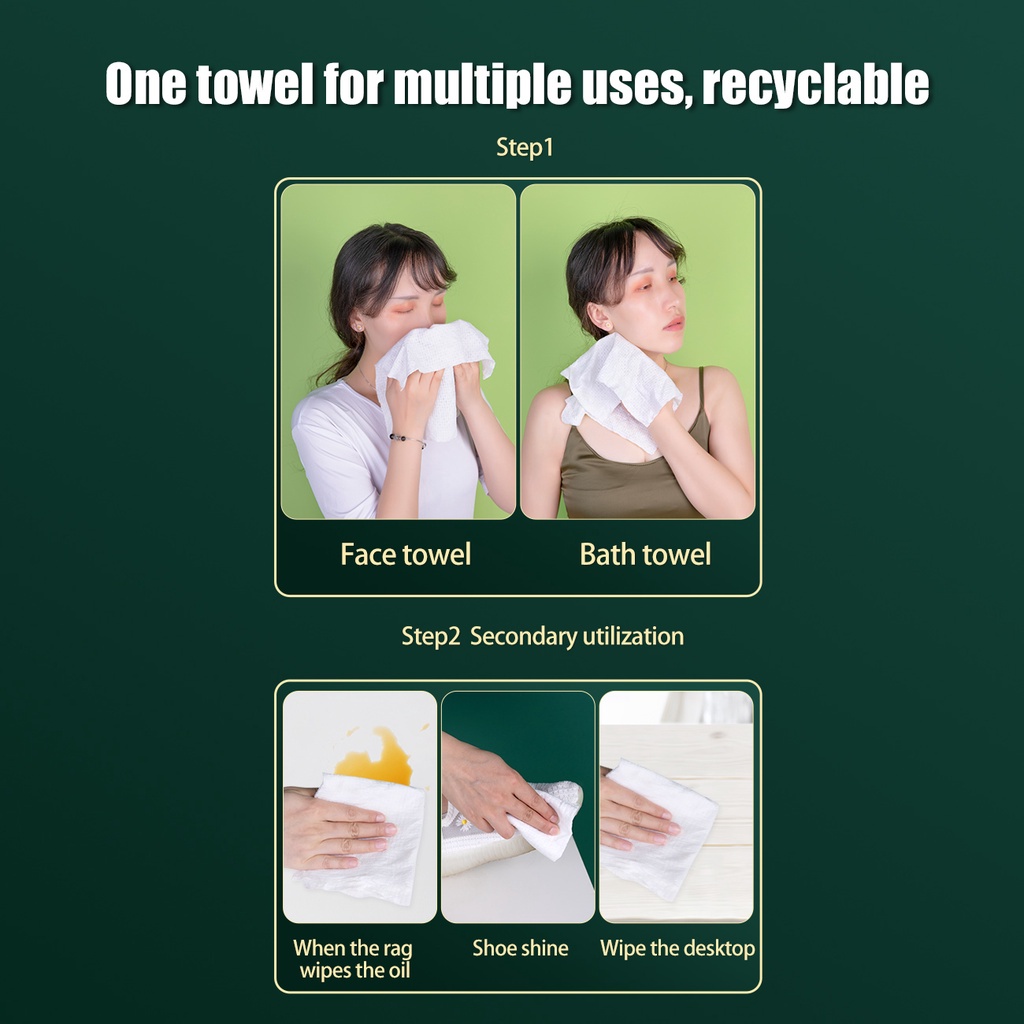 Set 20 Khăn Cotton Du Lịch JUJIAJIA Dùng Một Lần Làm Từ Sợi Thấm Hút