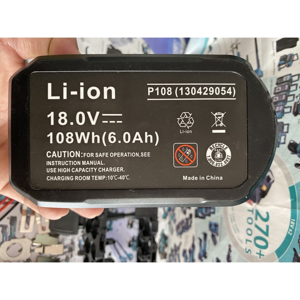 Vỏ Mạch full tem cao cấp Ryobi 18V 6A 5S-2P, mạch nhận sạc zin. BN.