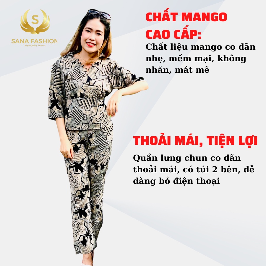 Sét bộ nữ mặc nhà chất lụa mango Cao cấp Ms.1331