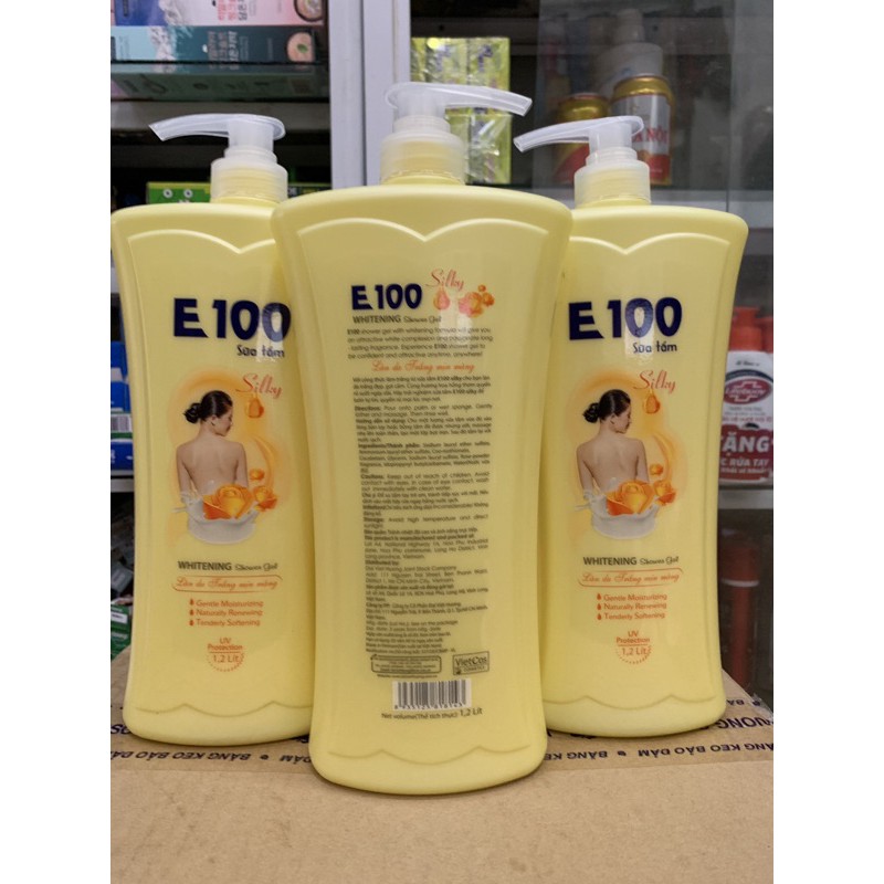 Sữa Tắm E100 Chiết Xuất Từ Hoa Hồng 1,2L (Mầu Vàng)