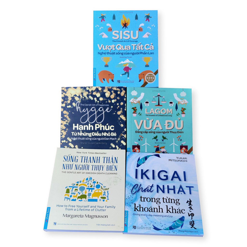Sách - Combo Lagom + Sisu + Hygge + Ikigai + Sống thanh thản như người Thụy Điển (Tặng Kèm Túi Vải Canvas) - FirstNews | BigBuy360 - bigbuy360.vn