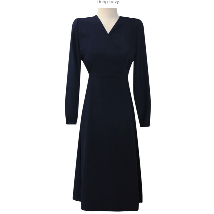 Đầm tay dài cổ chữ V xinh xắn cho nữ 39078