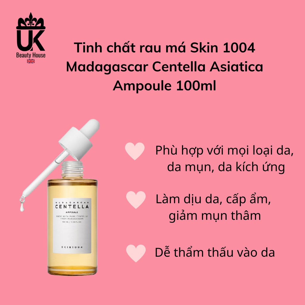 Tinh chất rau má giảm mụn, phục hồi da Skin1004 Madagascar Centella Ampoule 100ml