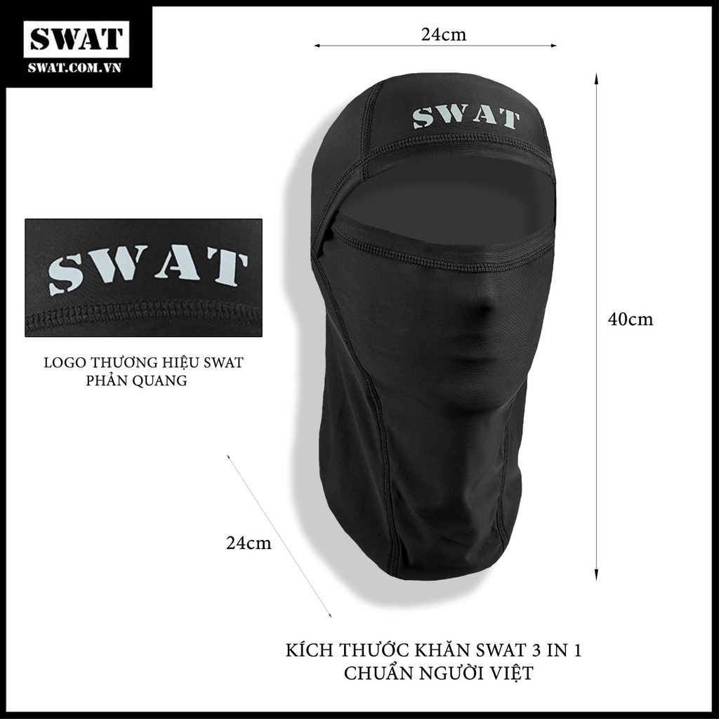 Khăn trùm đầu SWAT 3in1 chống nắng vải mềm mịn nhiều màu
