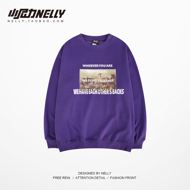 [Mã WASTMAY giảm 15% tối đa 30K đơn 150K] [NY1269] Áo nỉ dài tay cổ tròn in hình Trận Chiến (NELLY) | BigBuy360 - bigbuy360.vn