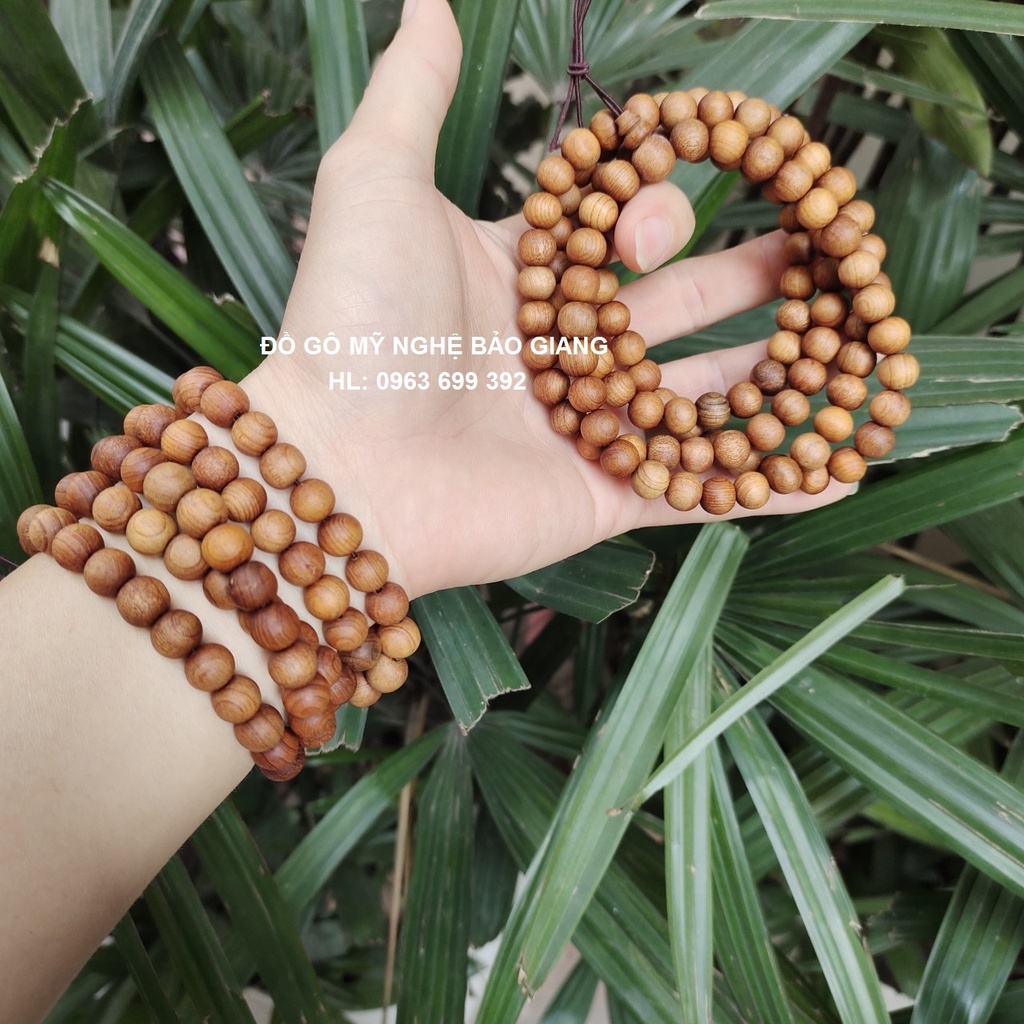 Vòng tay gỗ ngọc am thơm ngọt ngào 108 hạt size 8 ly