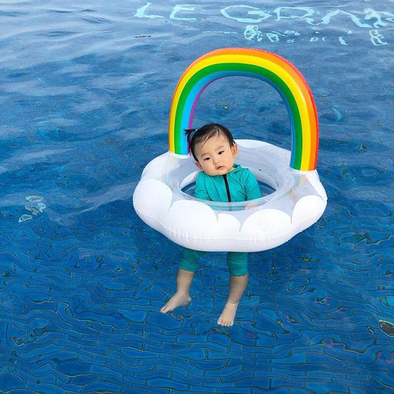 Phao bơi mây cầu vồng cho bé (có xỏ chân) PB01