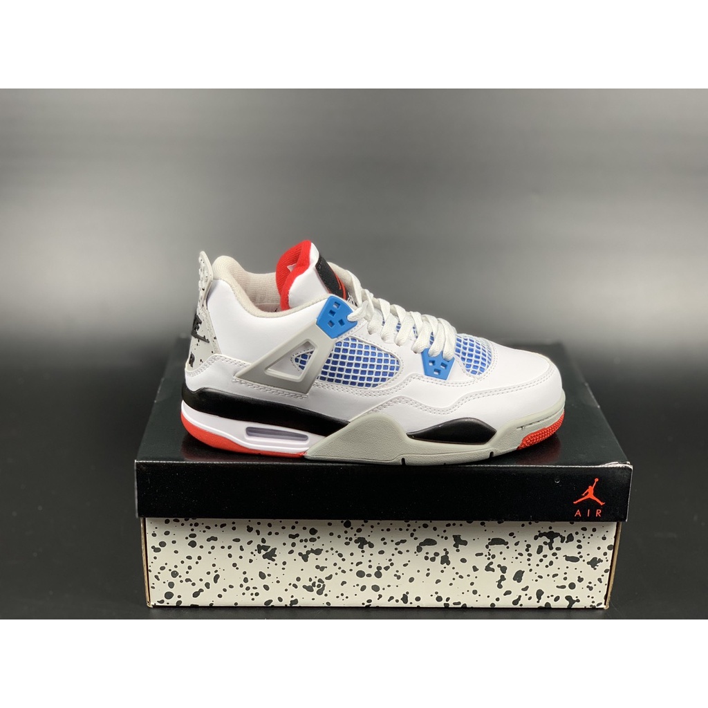 Giày thể thao nam nữ Jordan 4 xanh đỏ  - J50