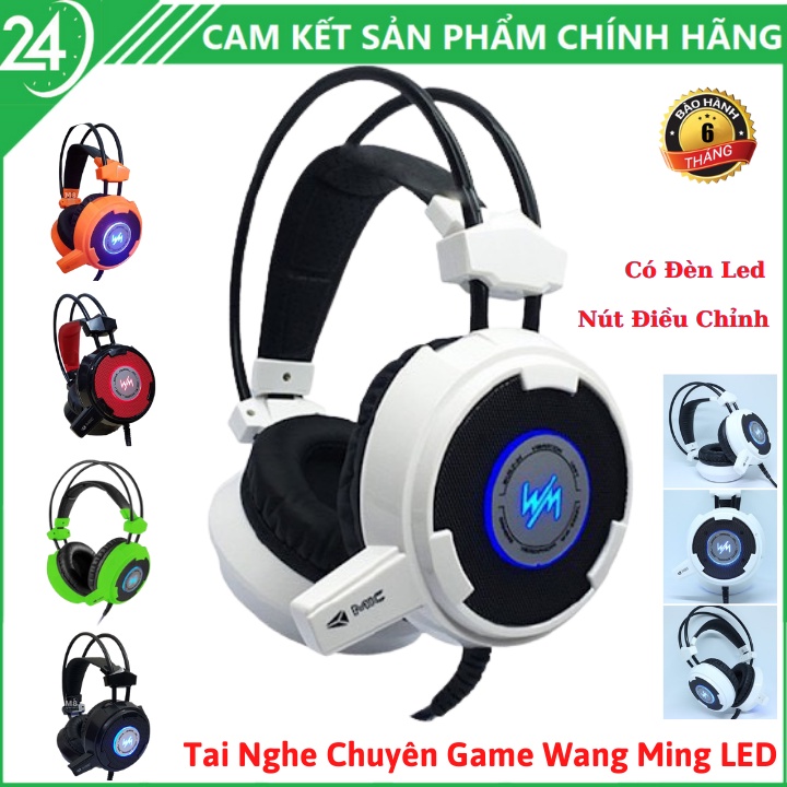Tai Nghe Chuyên Game , Có Mic , Gaming Headphone WangMing 8900L LED , 3 Jack Kết Nối , Chất Liệu Cao Su Mềm Dễ Chịu