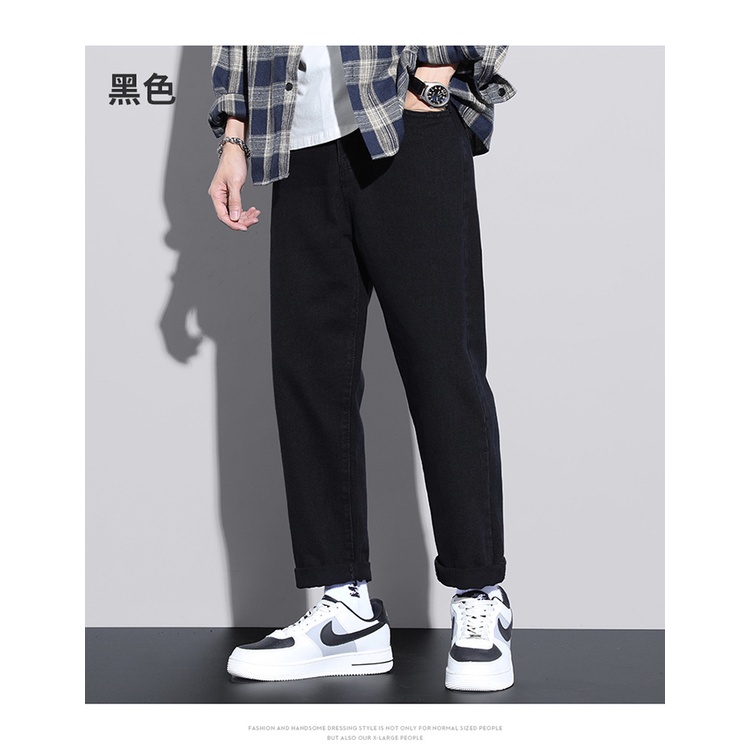 Quần Jean baggy nam phong cách Hàn Quốc dáng bò ống suông rộng màu đen - Xu hướng - Hottrend