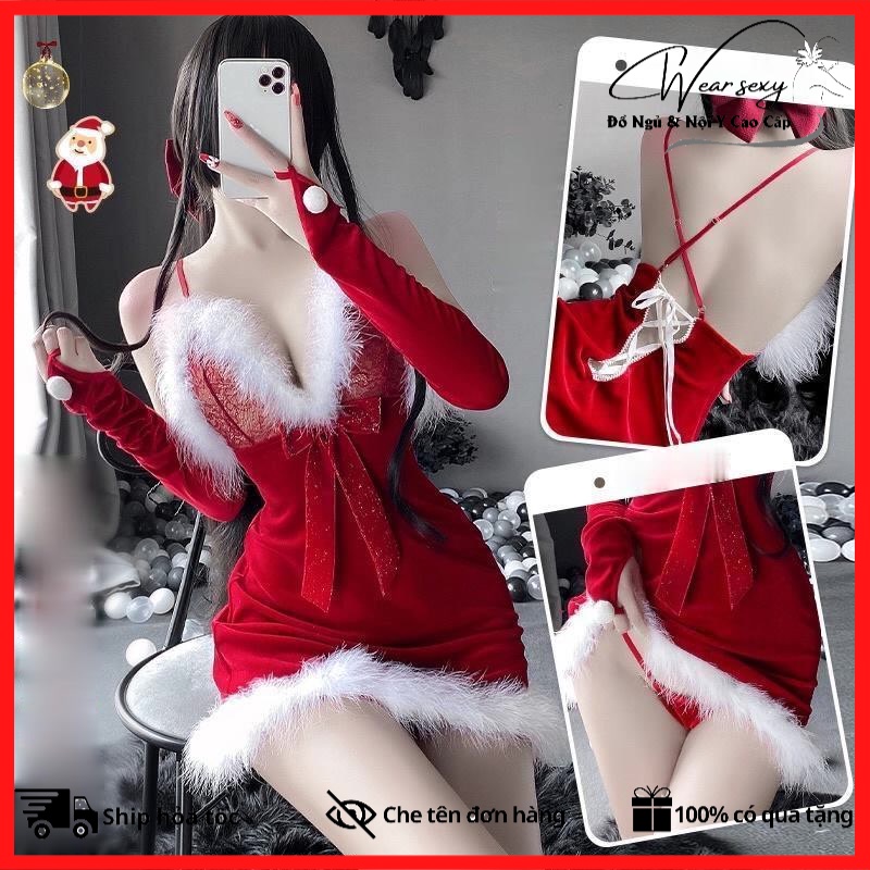 [TẾT 2023] Váy Nhung Seẽy Quyến Rũ MS1807 [CWEAR.SEXY_ĐỒ NGỦ &amp; NỘI Y CAO CẤP]