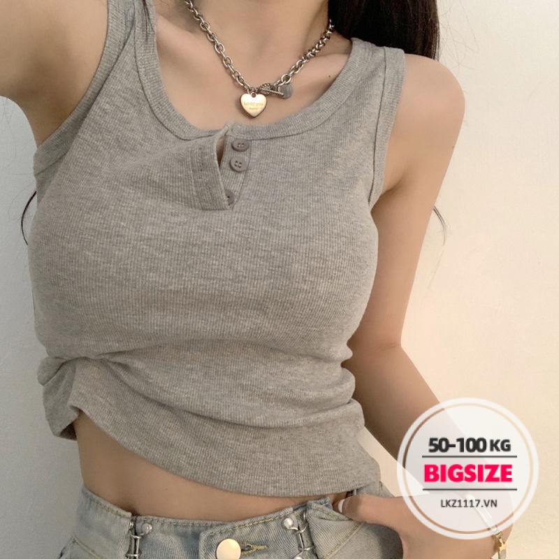 Áo tank top dệt kim Bigsize Áo sát nách kiểu nữ dáng ôm cổ u mùa hè Phong cách Hàn Quốc Thời Trang tiểu thư cá tính xinh đẹp Bigsizegiaree
